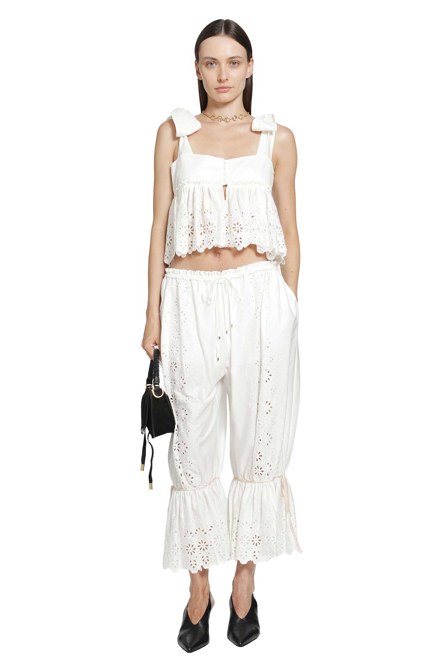 Cotton Fluid Drawstring Trousers