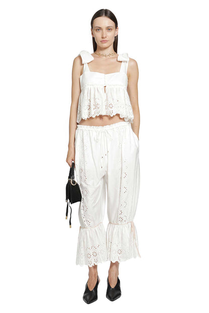 Cotton Fluid Drawstring Trousers