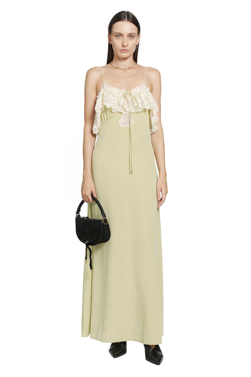 CHLOÉ Crepe De Chine Thin-Strap Long Dress woman