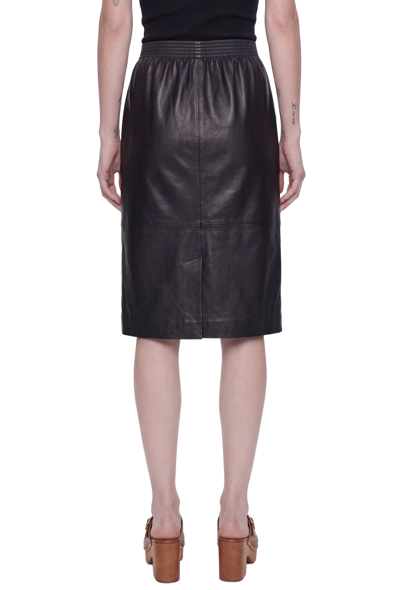 CHLOÉ Leather Knee-length Pencil Skirt woman