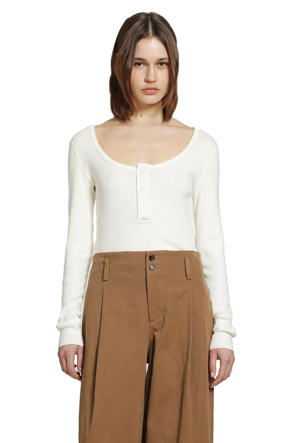 CHLOÉ Henley Long Sleeve Top woman