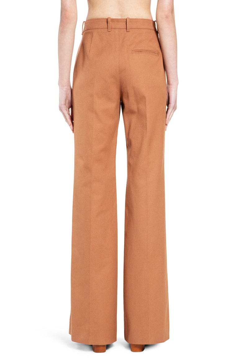 CHLOÉ Flared Cotton Canvas Trousers woman