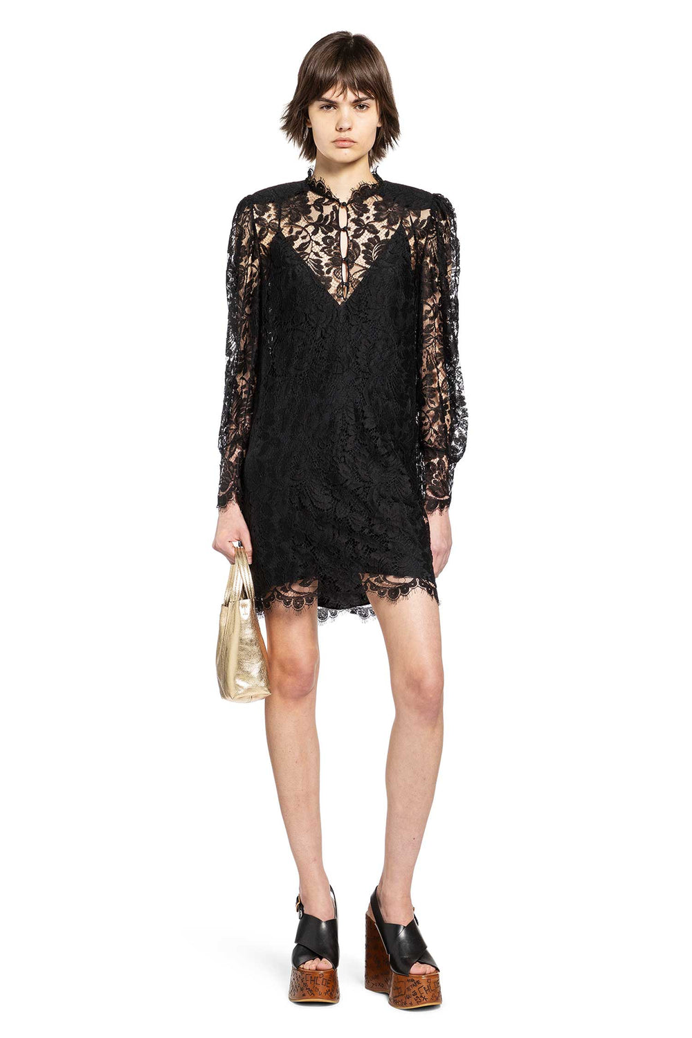 CHLOÉ Floral Lace Mini Dress woman