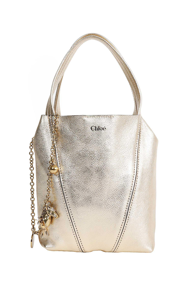 CHLOÉ Spin Tote Bag in Metallised Leather woman