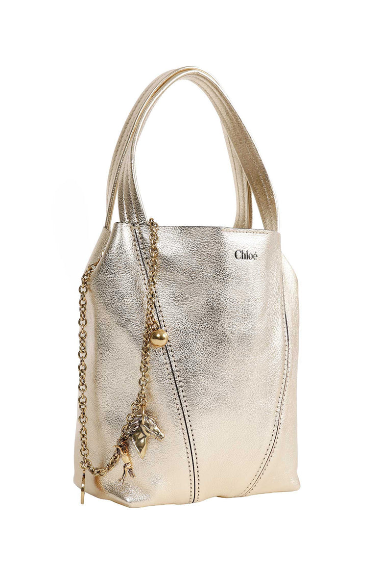 
              CHLOÉ Spin Tote Bag in Metallised Leather woman
            