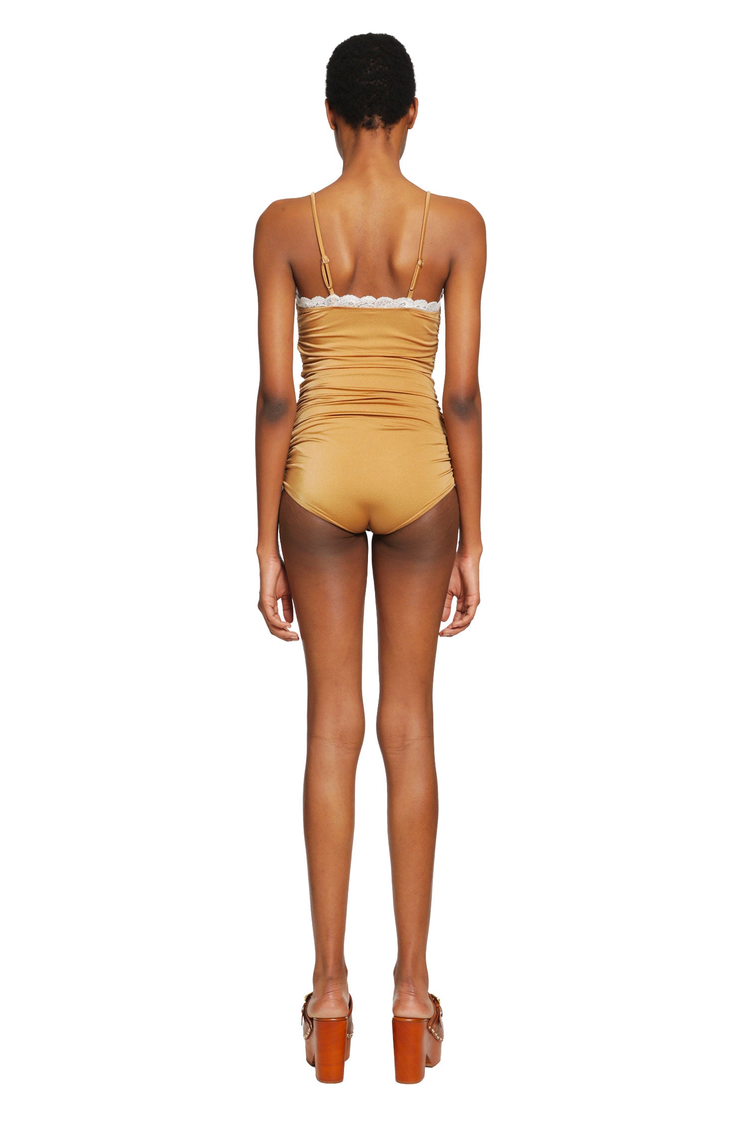 CHLOÉ Stretch Nylon and Lace Bodysuit woman