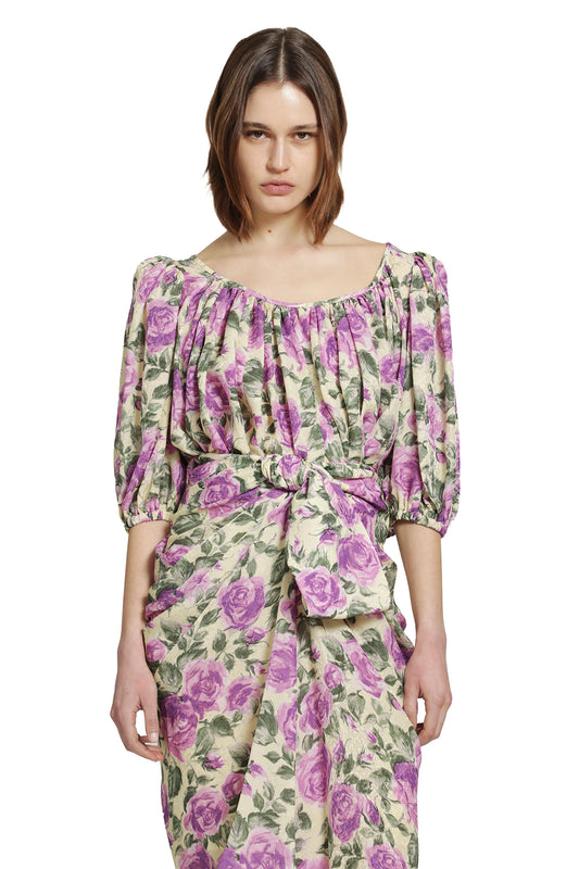 Puff Sleeve Cropped Top