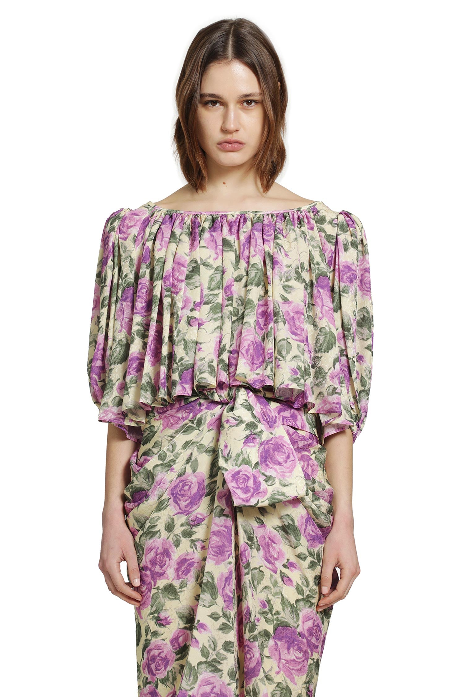 CHLOÉ Puff Sleeve Cropped Top woman