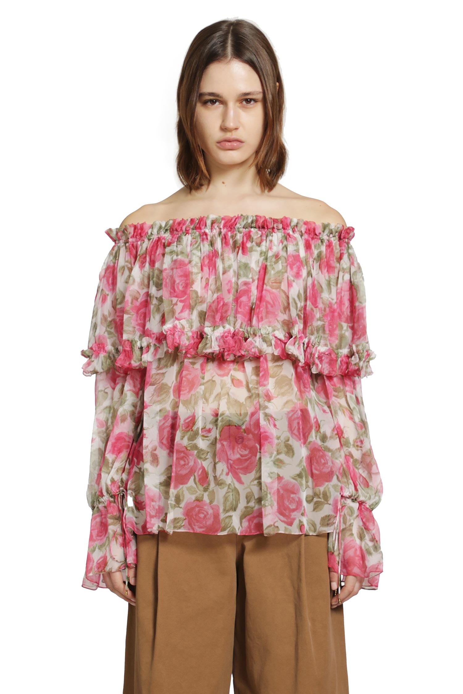 Off-The-Shoulder Silk Top