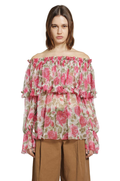 Off-The-Shoulder Silk Top