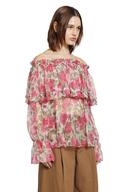 Off-The-Shoulder Silk Top