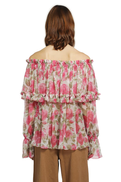 Off-The-Shoulder Silk Top