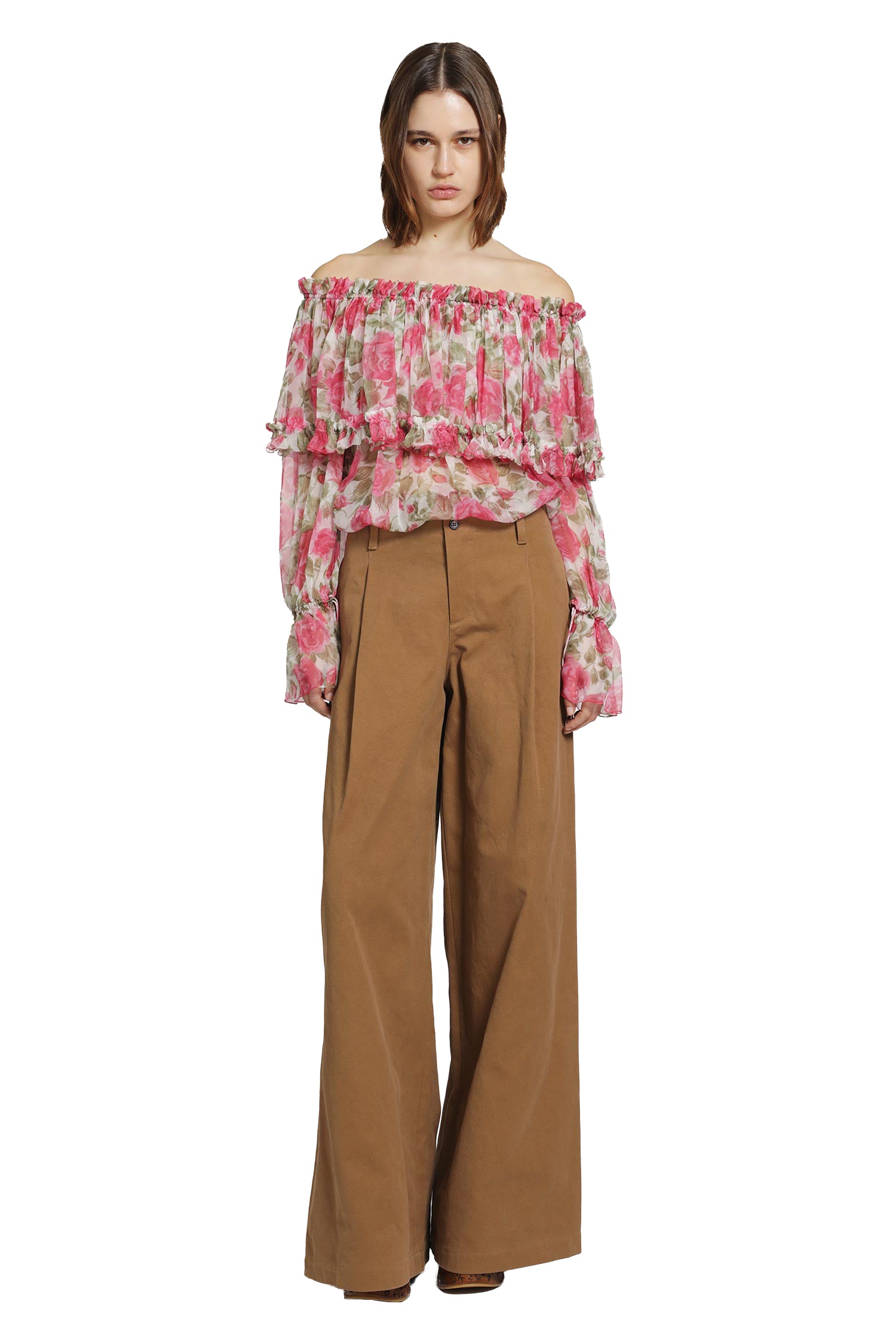 CHLOÉ Off-The-Shoulder Silk Top woman