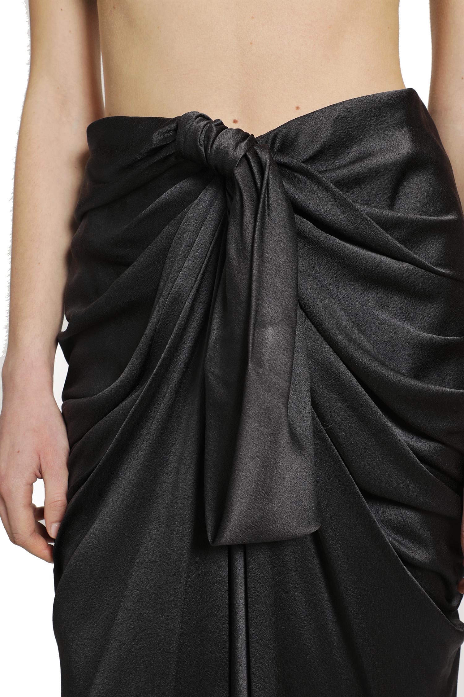 CHLOÉ Draped Silk Satin Midi Skirt woman