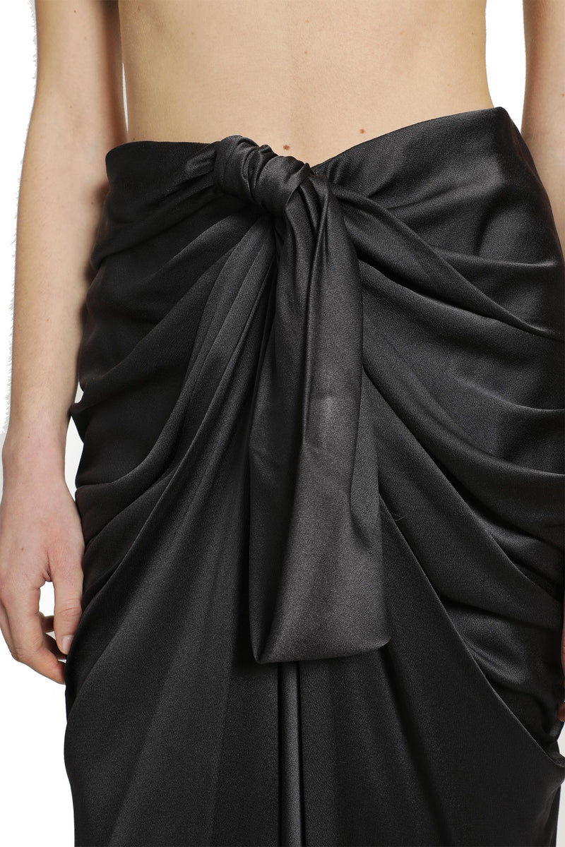CHLOÉ Draped Silk Satin Midi Skirt woman