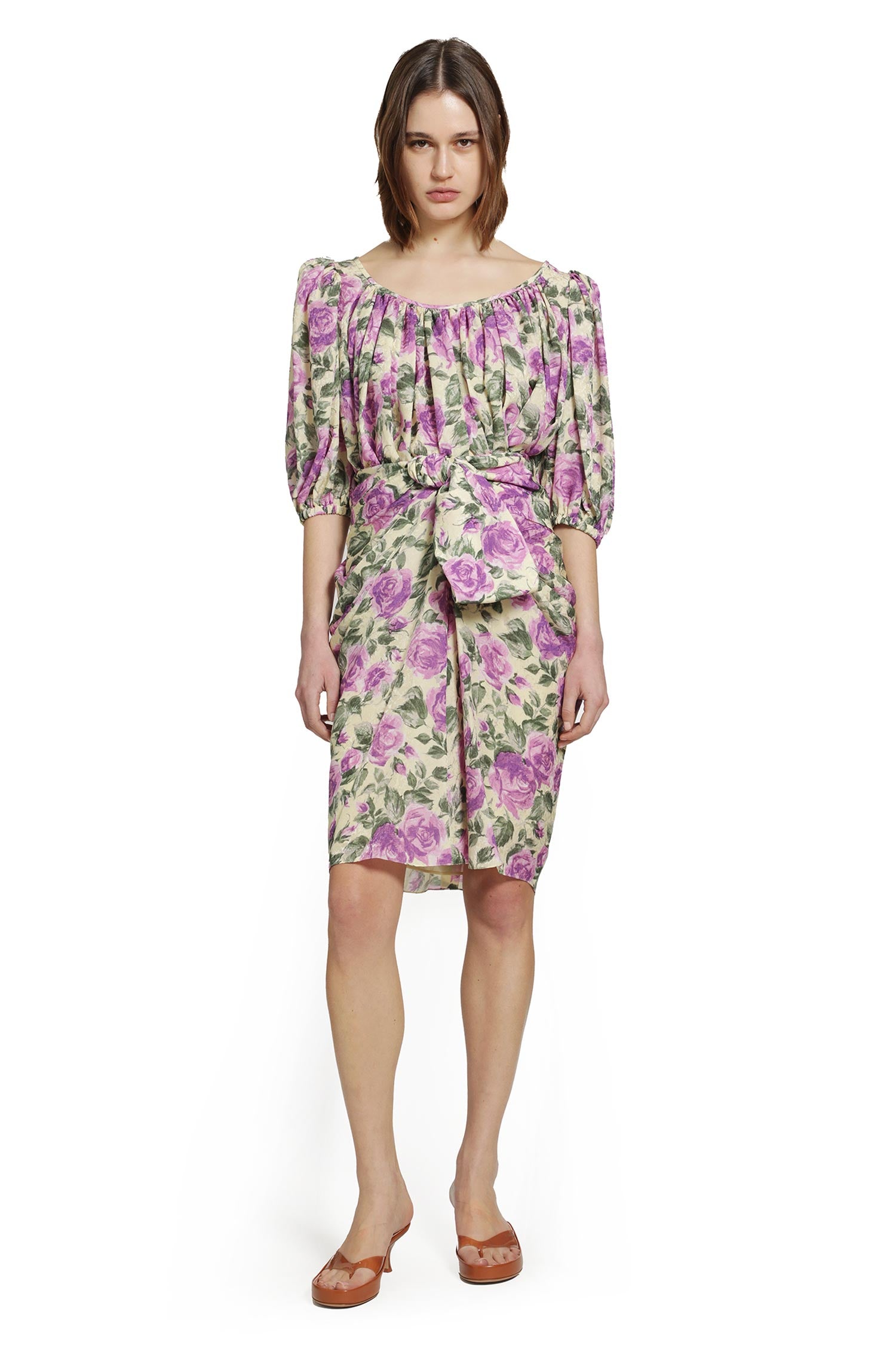 CHLOÉ Draped Floral Silk Midi Skirt woman