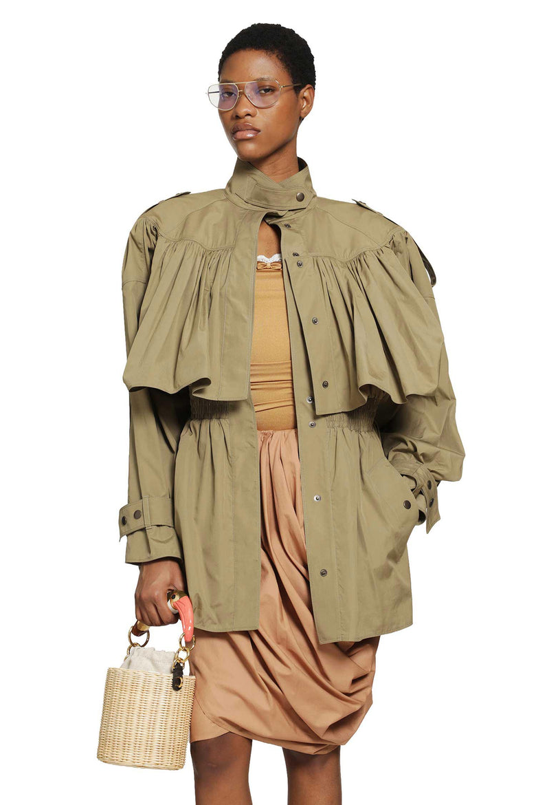 CHLOÉ Short Trench Coat in Cotton Poplin woman