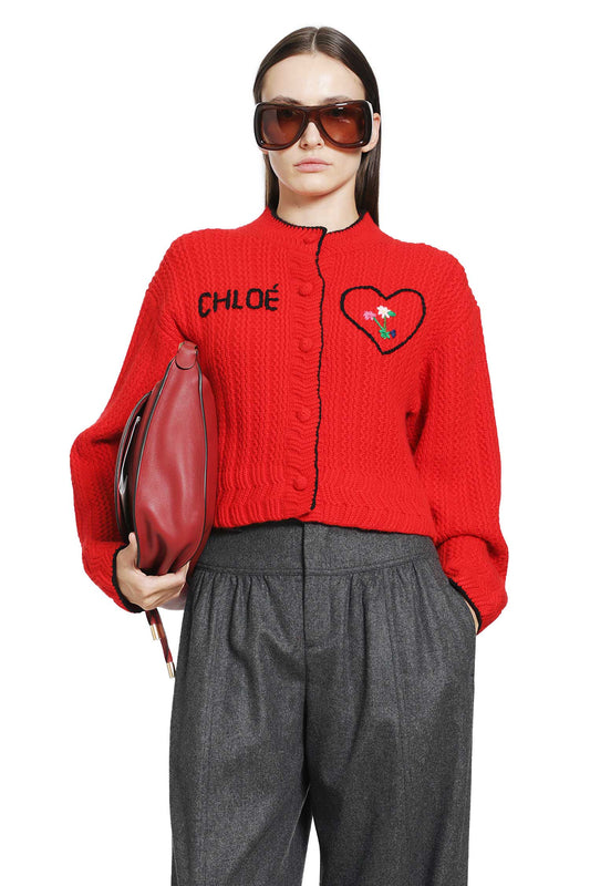 Heart Logo Wool-Cashmere Cardigan