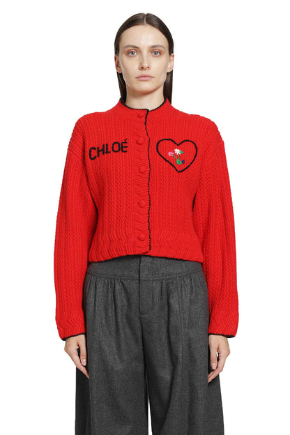 Heart Logo Wool-Cashmere Cardigan