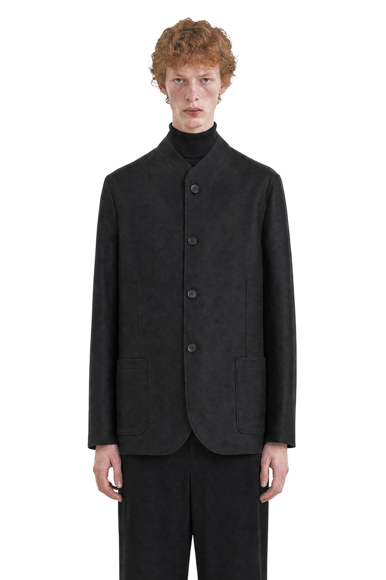 HARRIS WHARF LONDON Nehru Jacket in Light Pressed Wool man