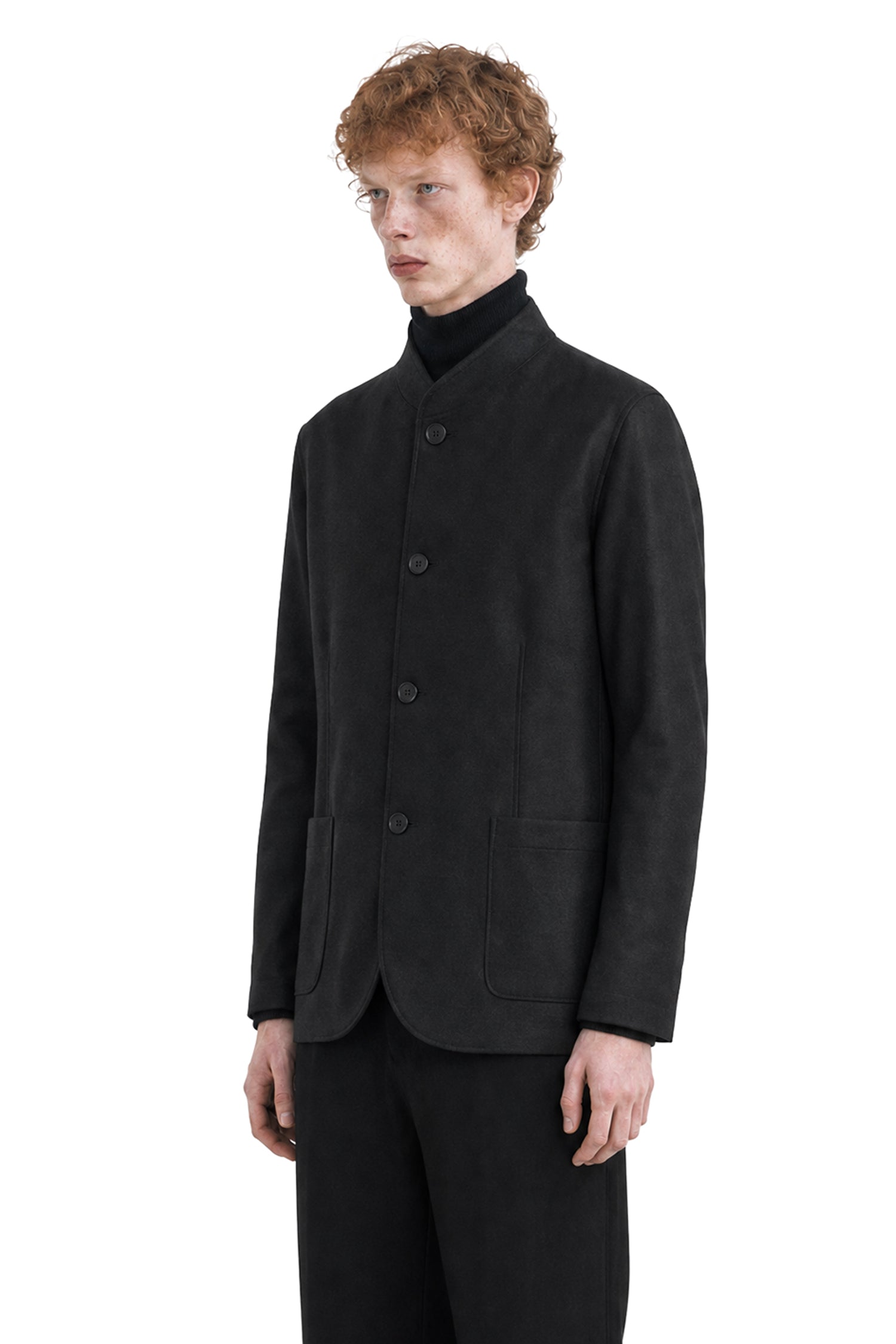 Nehru Jacket in Light Pressed Wool