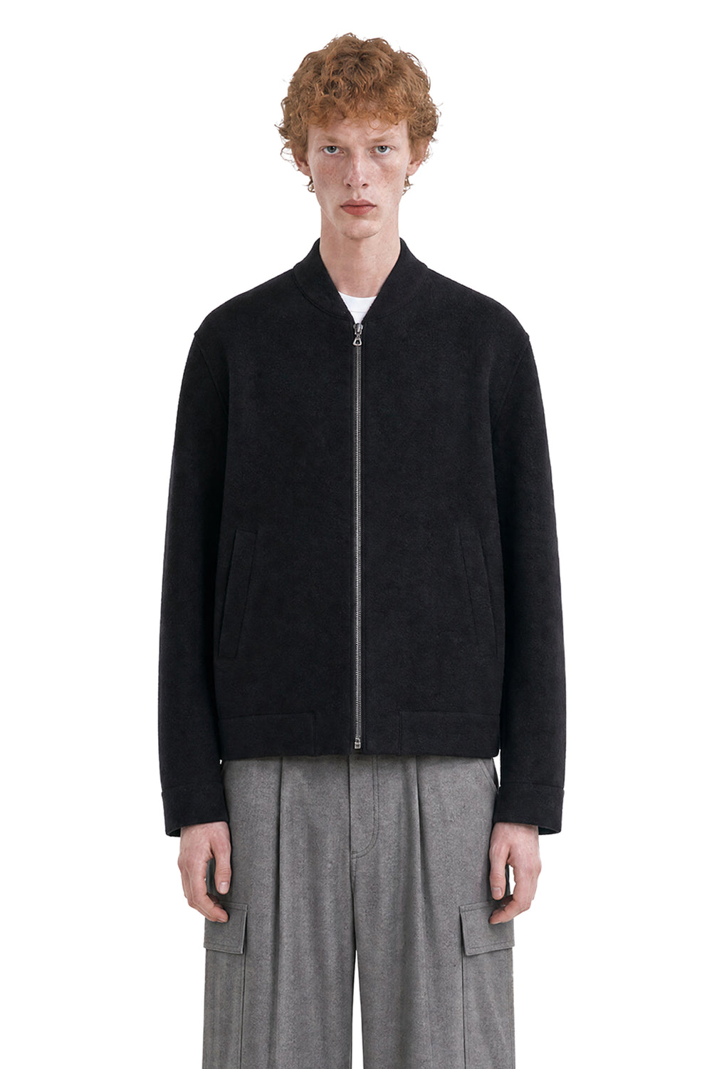HARRIS WHARF LONDON Boiled Wool Bomber Jacket man