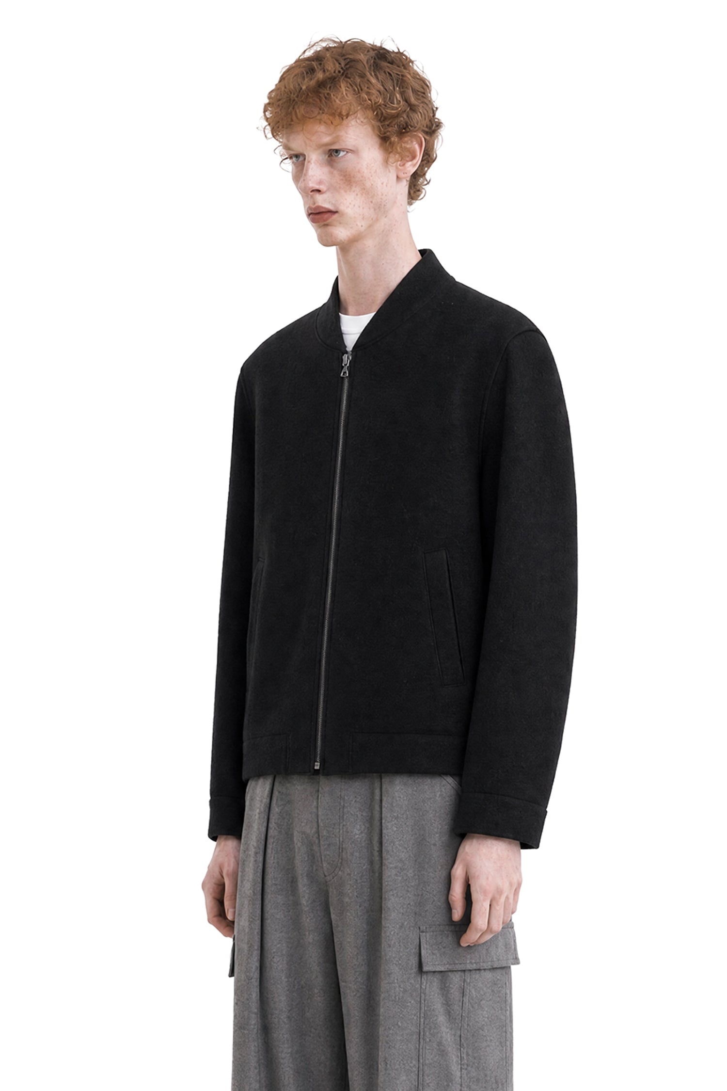 HARRIS WHARF LONDON Boiled Wool Bomber Jacket man