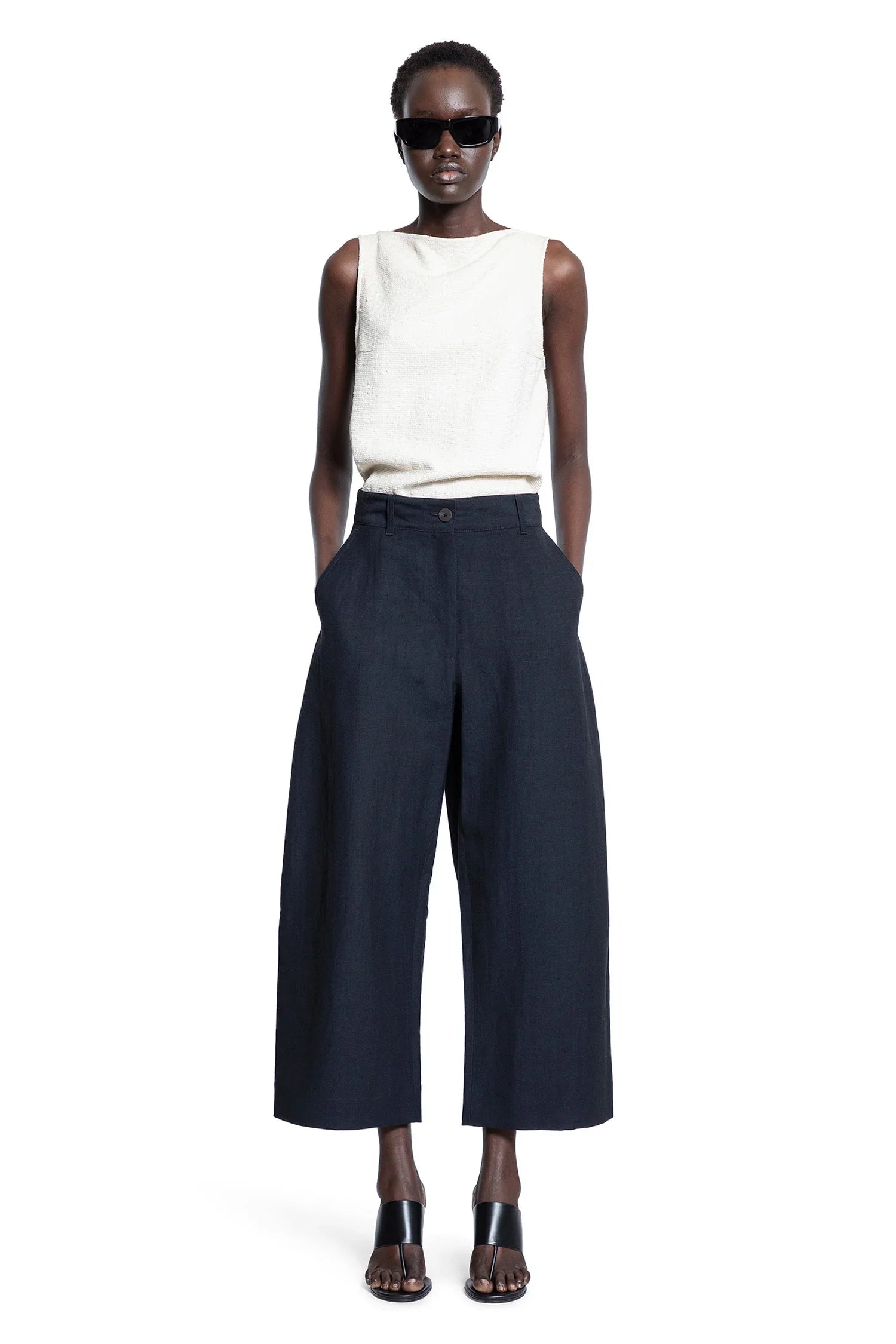 STUDIO NICHOLSON WOMAN BLUE TROUSERS - Antonioli.eu
