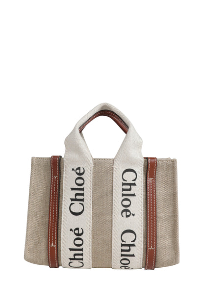 Mini Woody Tote bag in Linen