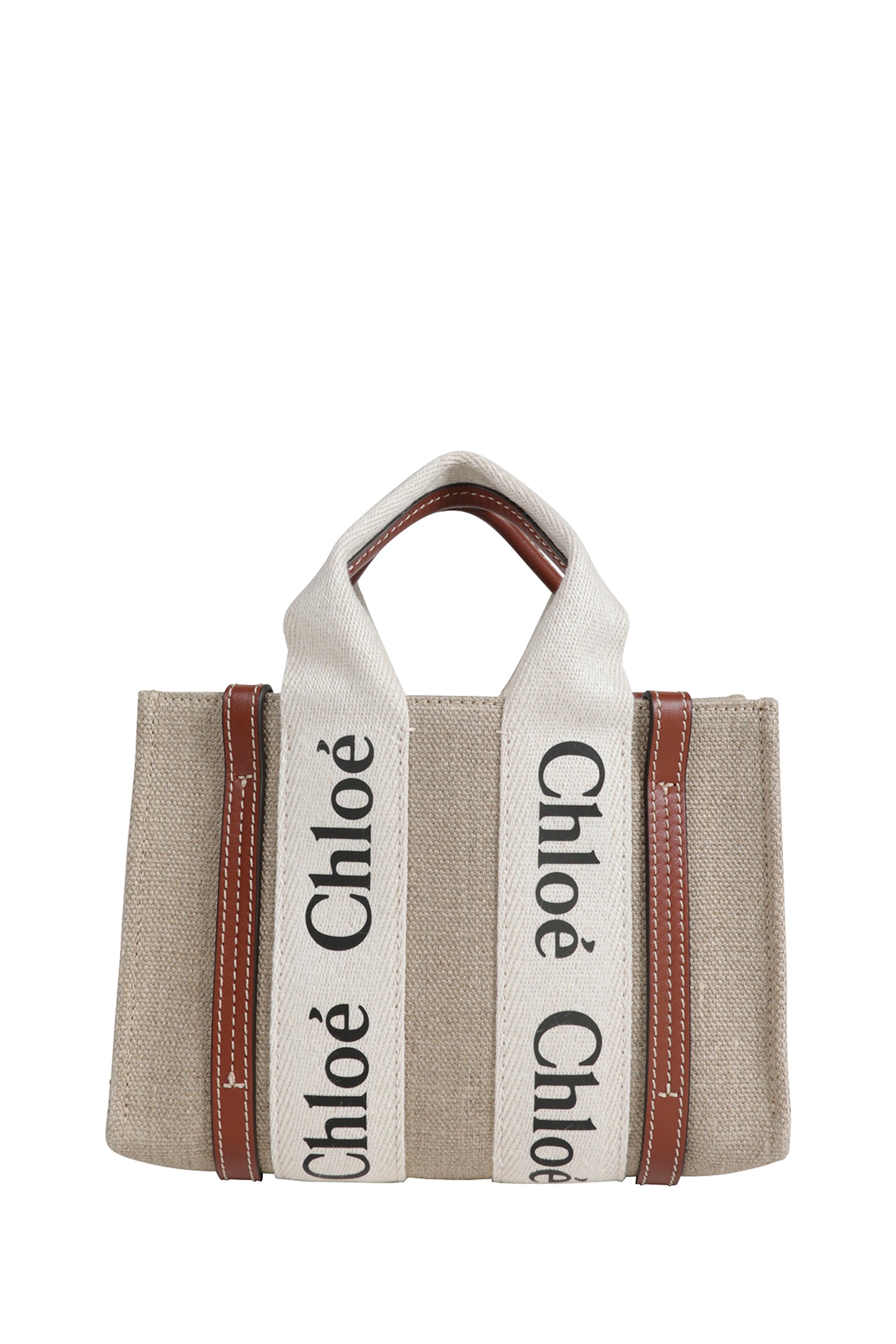 Mini Woody Tote bag in Linen