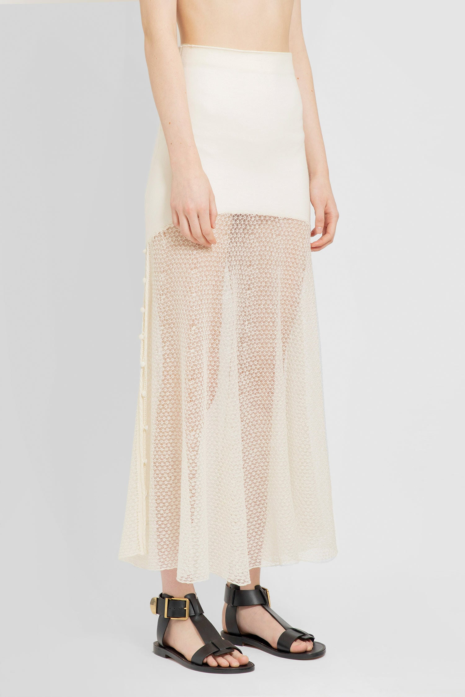 CHLOÉ WOMAN OFF-WHITE SKIRTS