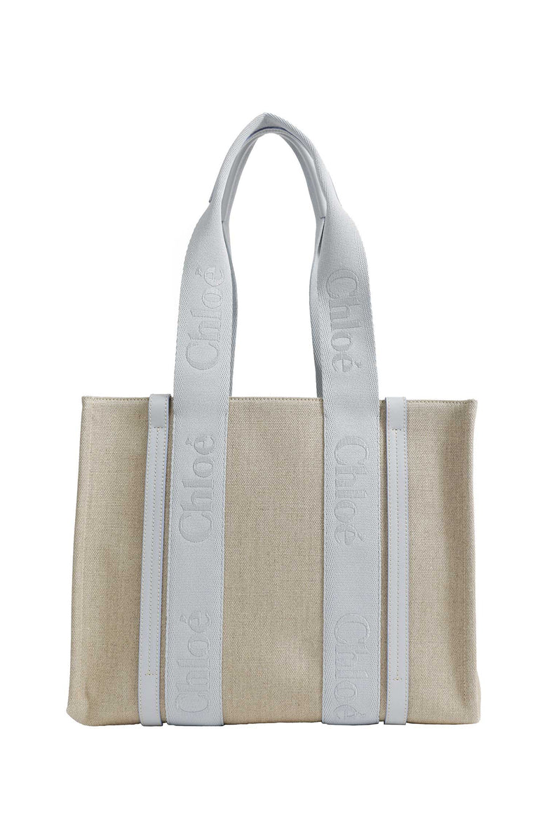 CHLOÉ Woody Tote Bag in Linen woman