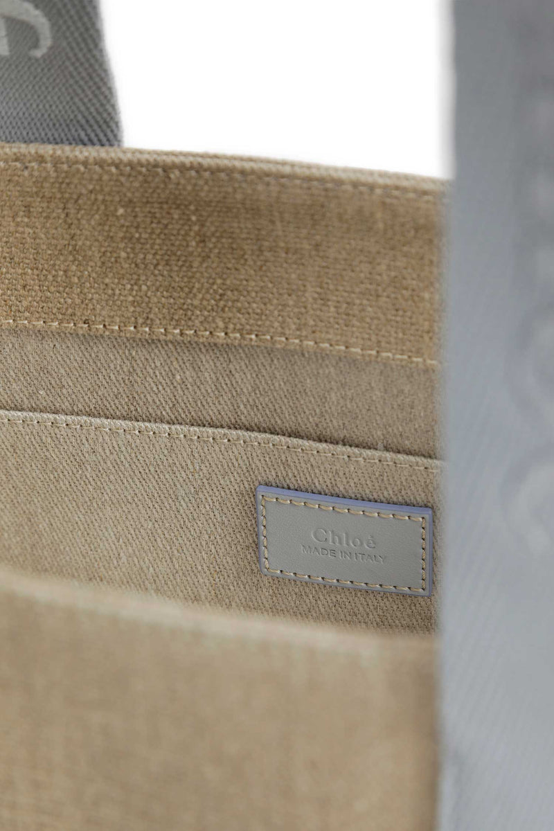 CHLOÉ Woody Tote Bag in Linen woman