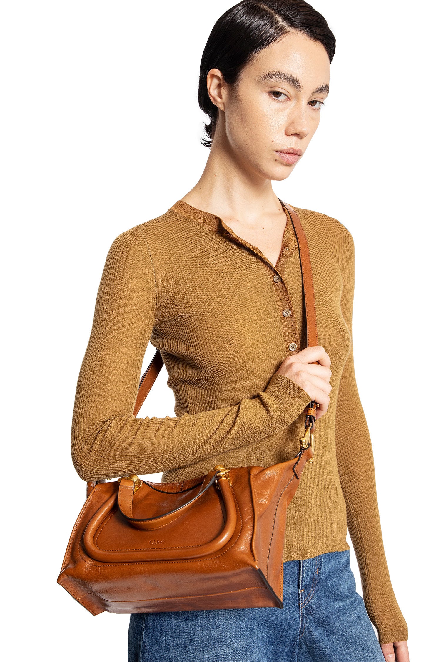 CHLOÉ WOMAN BROWN TOP HANDLE BAGS