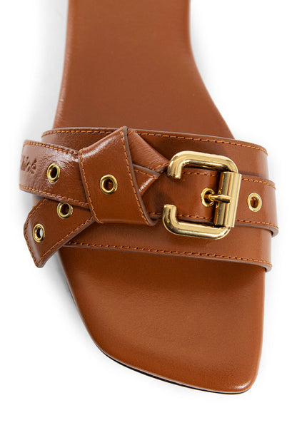 CHLOÉ WOMAN BROWN SANDALS & SLIDES