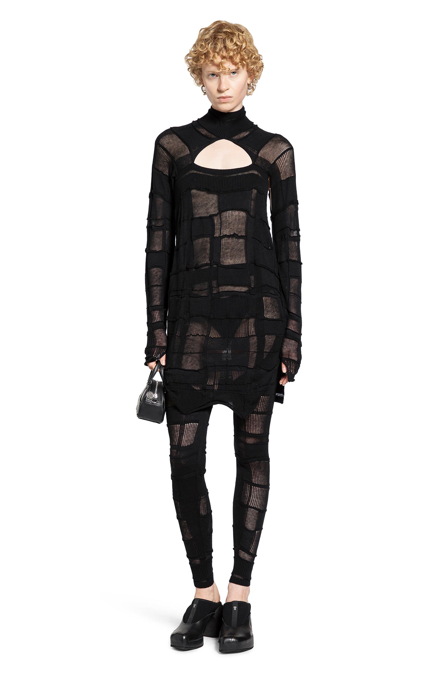 Checked Footless Tights