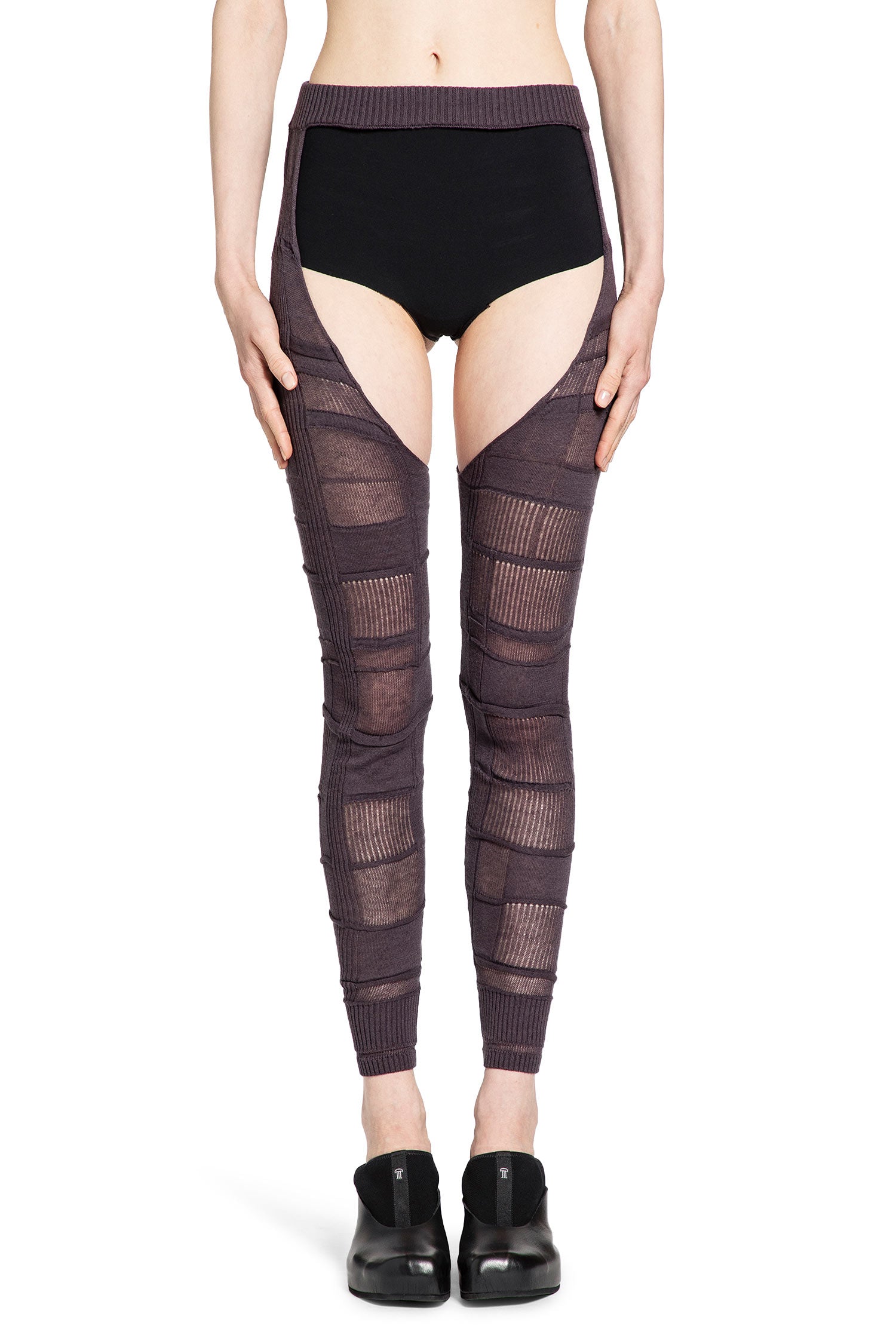 Checked Footless Tights