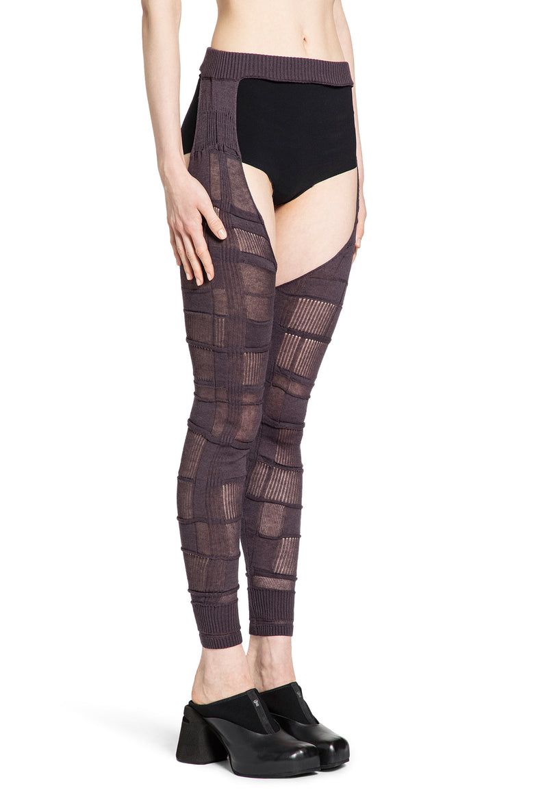 Checked Footless Tights