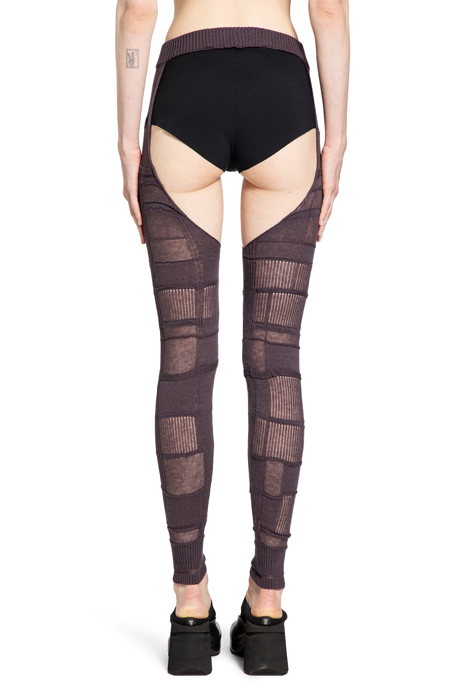 Checked Footless Tights