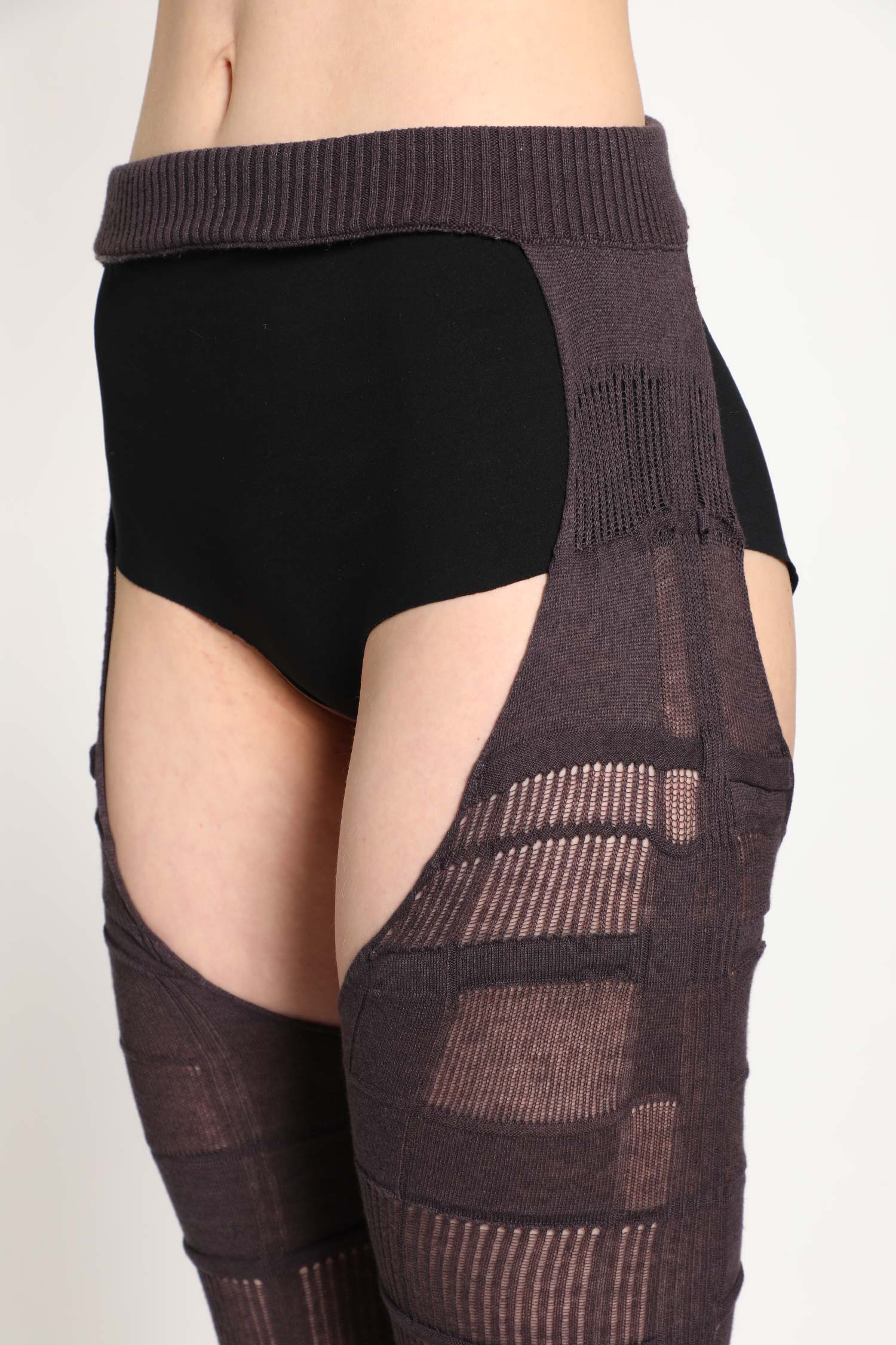 Checked Footless Tights