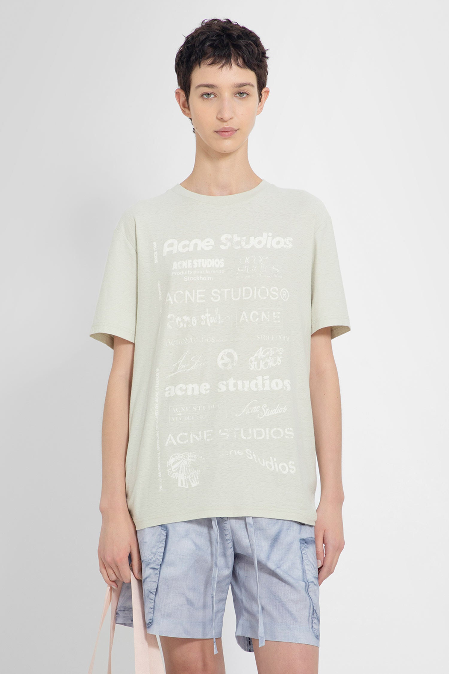 ACNE STUDIOS WOMAN GREEN T-SHIRTS