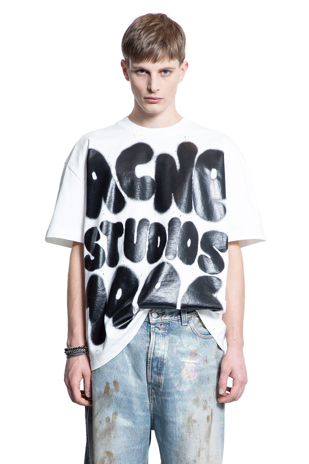 ACNE STUDIOS MAN WHITE T-SHIRTS & TANK TOPS