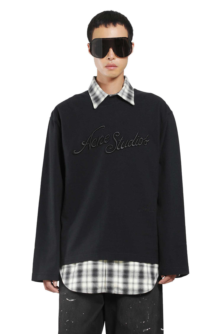 ACNE STUDIOS Logo Piqué Long Sleeve T-Shirt man