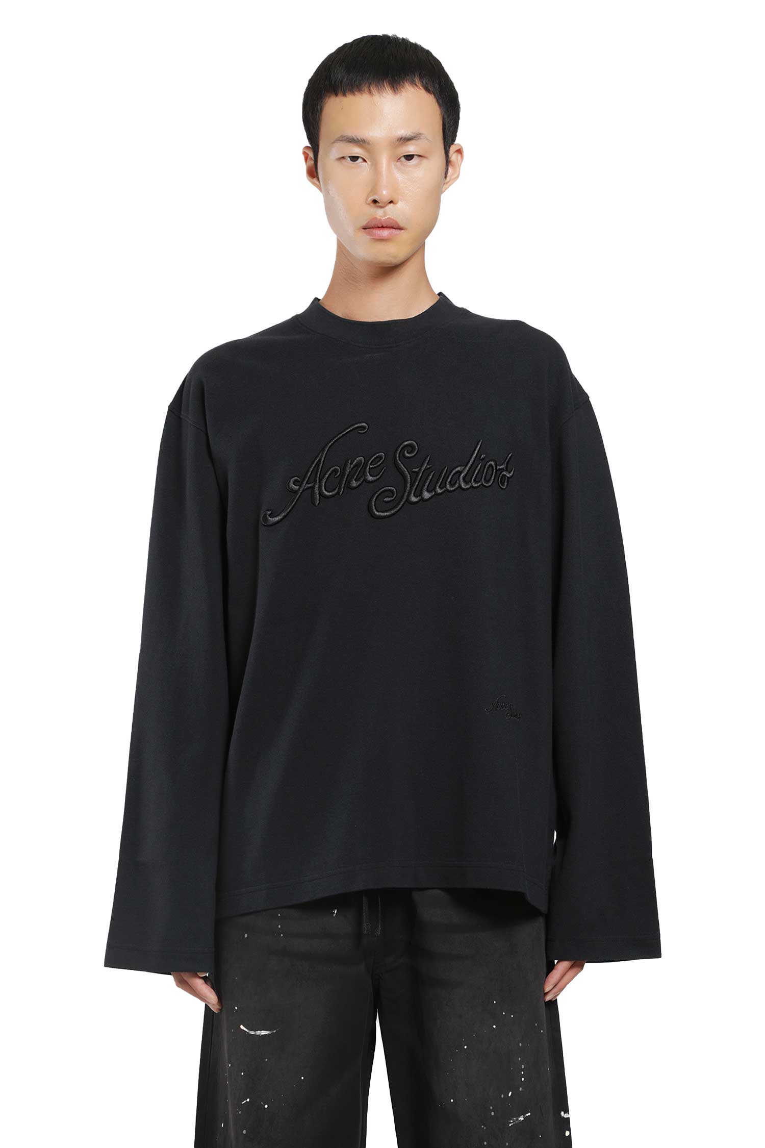 ACNE STUDIOS Logo Piqué Long Sleeve T-Shirt man