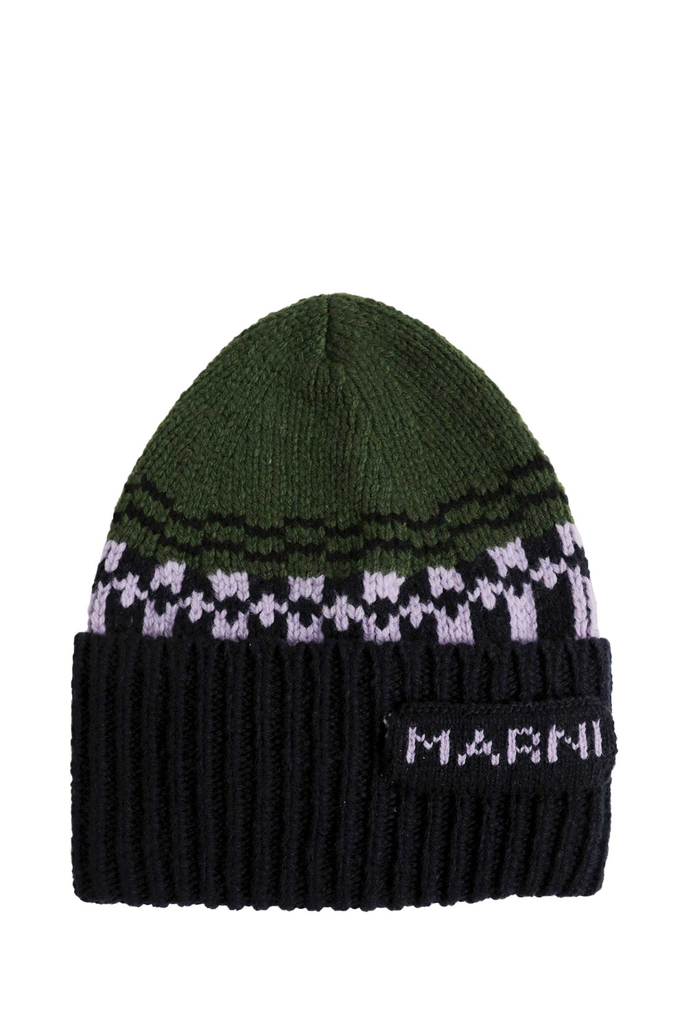 MARNI Geometric Motif Wool Beanie man