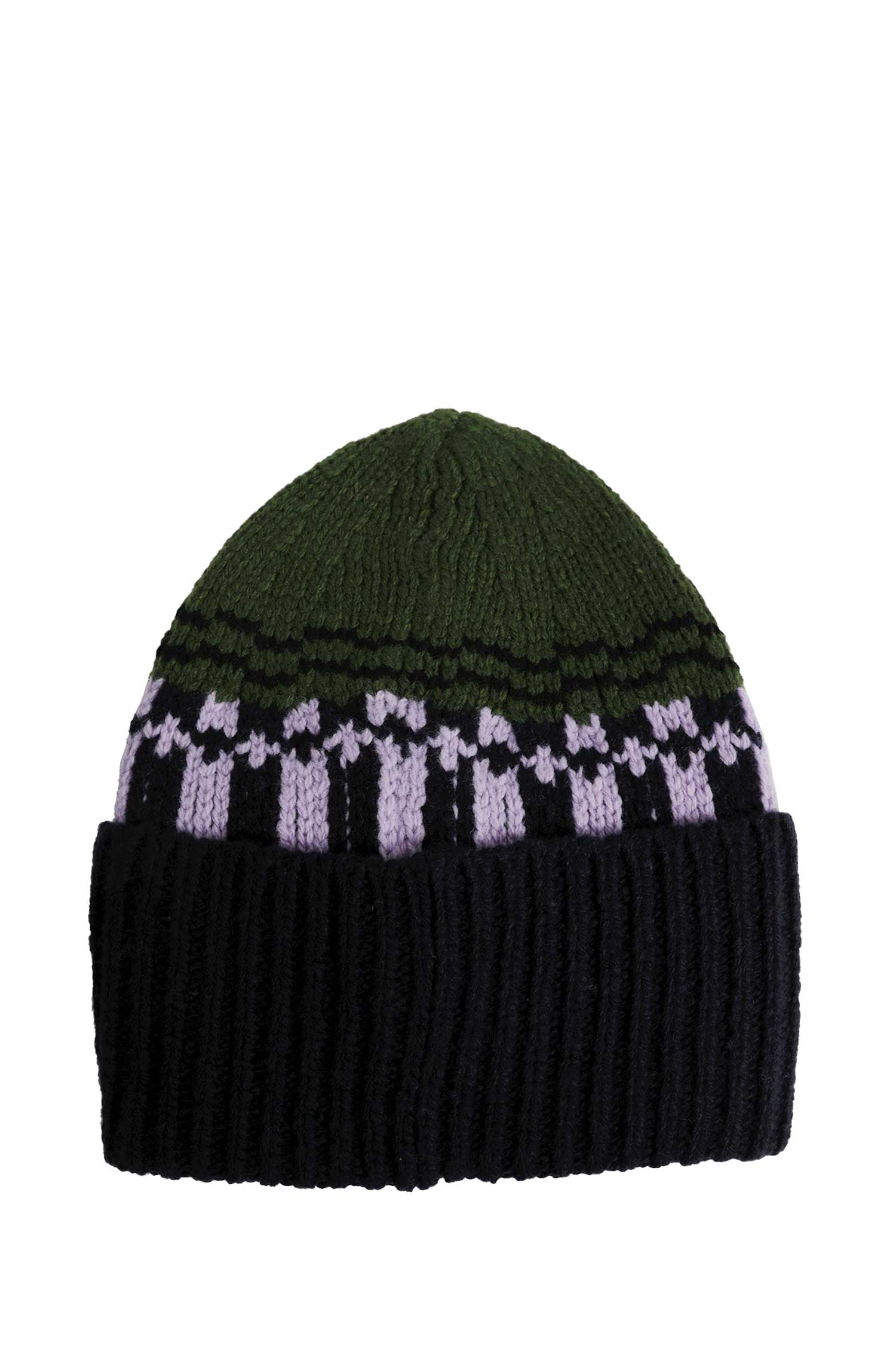 Geometric Motif Wool Beanie