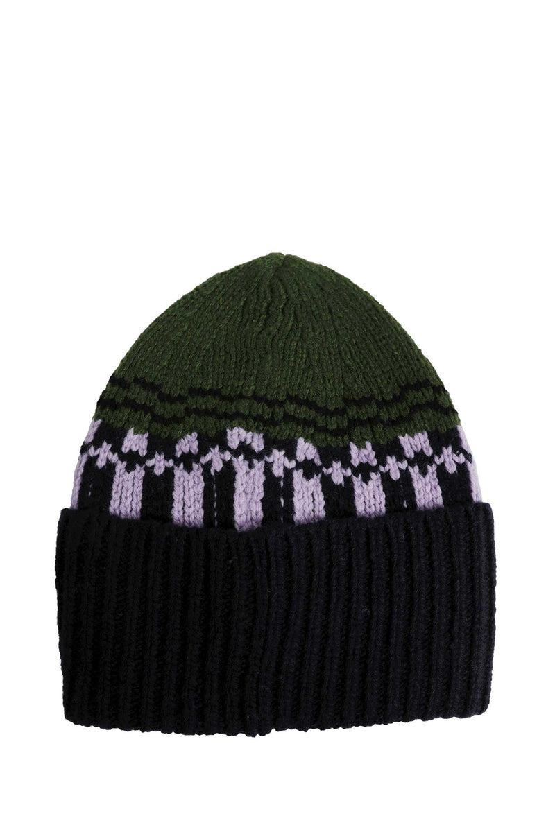 MARNI Geometric Motif Wool Beanie man