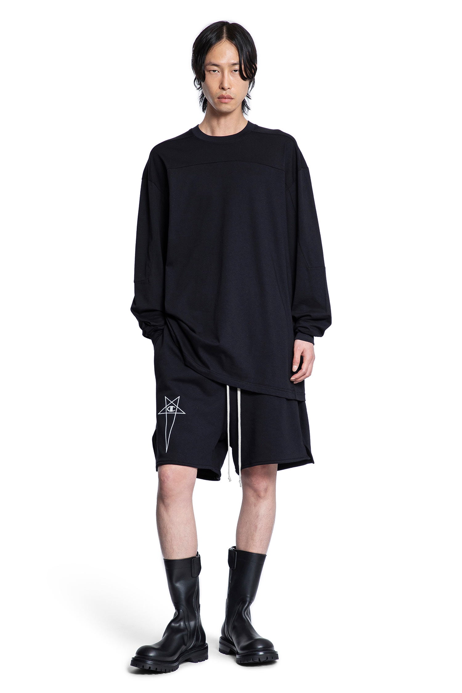 RICK OWENS DRKSHDW Champion x Rick Owens Hollywood Girdered T-shirt man