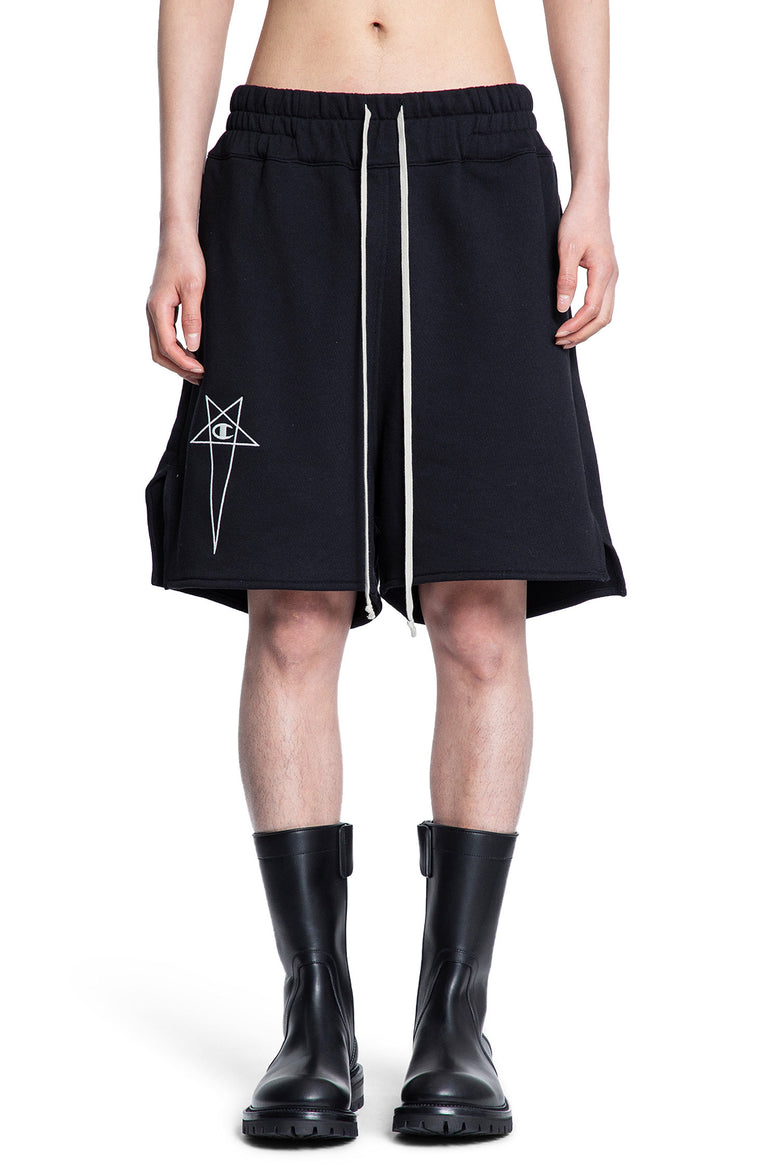RICK OWENS DRKSHDW MAN BLACK SHORTS & SKIRTS