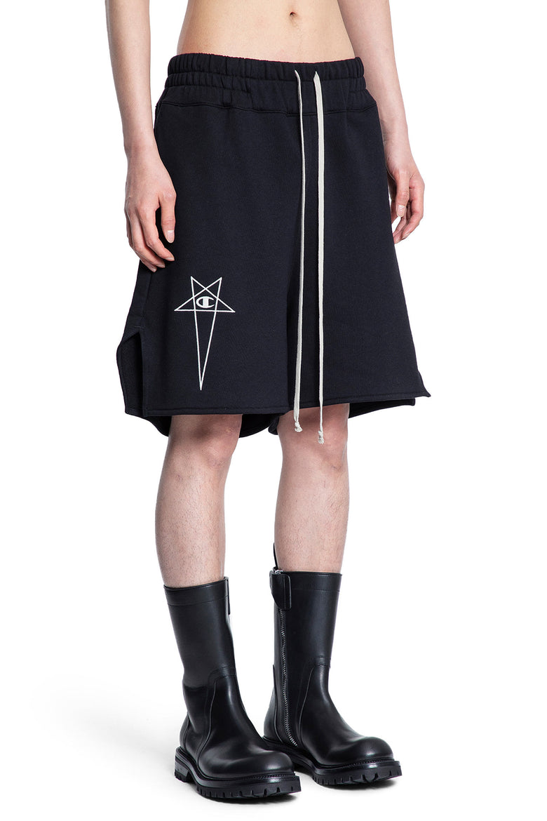 RICK OWENS DRKSHDW MAN BLACK SHORTS & SKIRTS